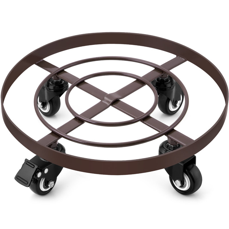 Arlmont & Co. 2 Pack 14" Metal Plant Caddy Heavy Duty Iron Rolling